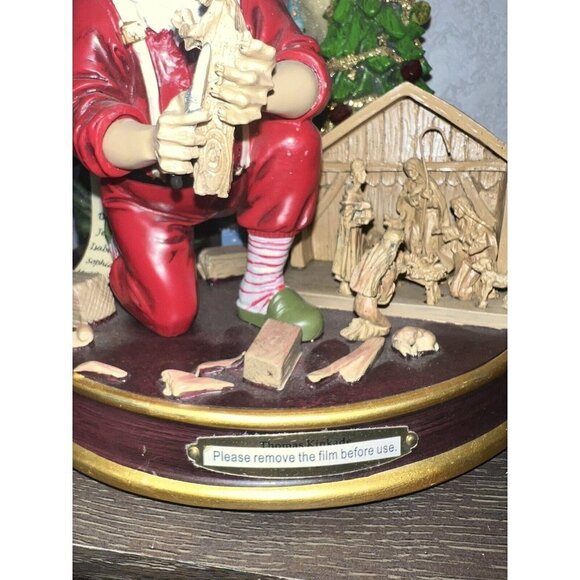 Bradford Exchange Thomas Kinkade "The True Meaning of Christmas" Santa Workshop - Picture 4 of 6